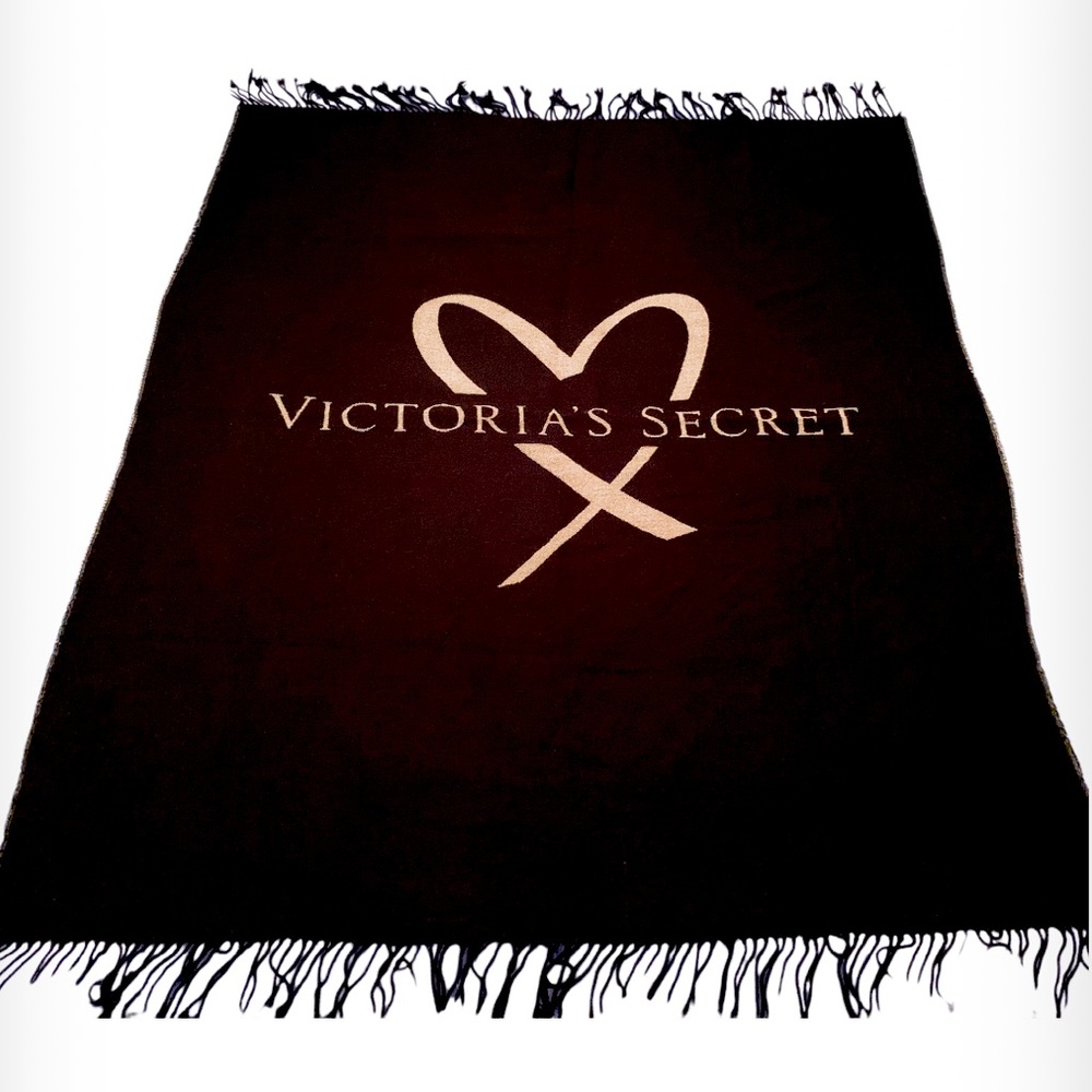 Victoria’s Secret Heart Logo Fringe Throw